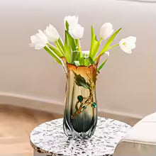 Crystal glass vase, enamel color, light luxury