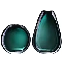 Luxury Emerald Green Crystal Vase – Elegant Glass Decoration for Modern Living Rooms