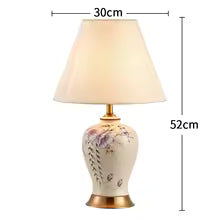 Modern Ceramic Table Lamp with Bird & Flower Design