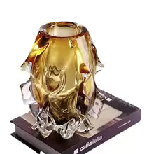 Luxury Crystal Glass Vase with Gold Base