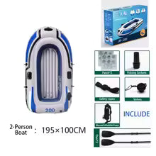2-4 Person Inflatable Kayak Boat – Heavy Duty PVC Raft for Fishing & Water Sports