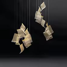 Rotating LED Chandelier – Postmodern Duplex Pendant Light