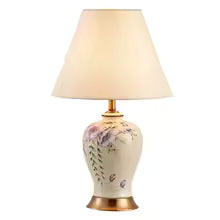 Modern Ceramic Table Lamp with Bird & Flower Design