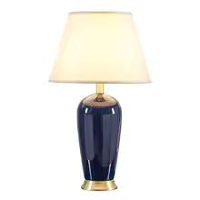 Dark Blue Ceramic Table Lamp – Luxury Remote-Controlled Design